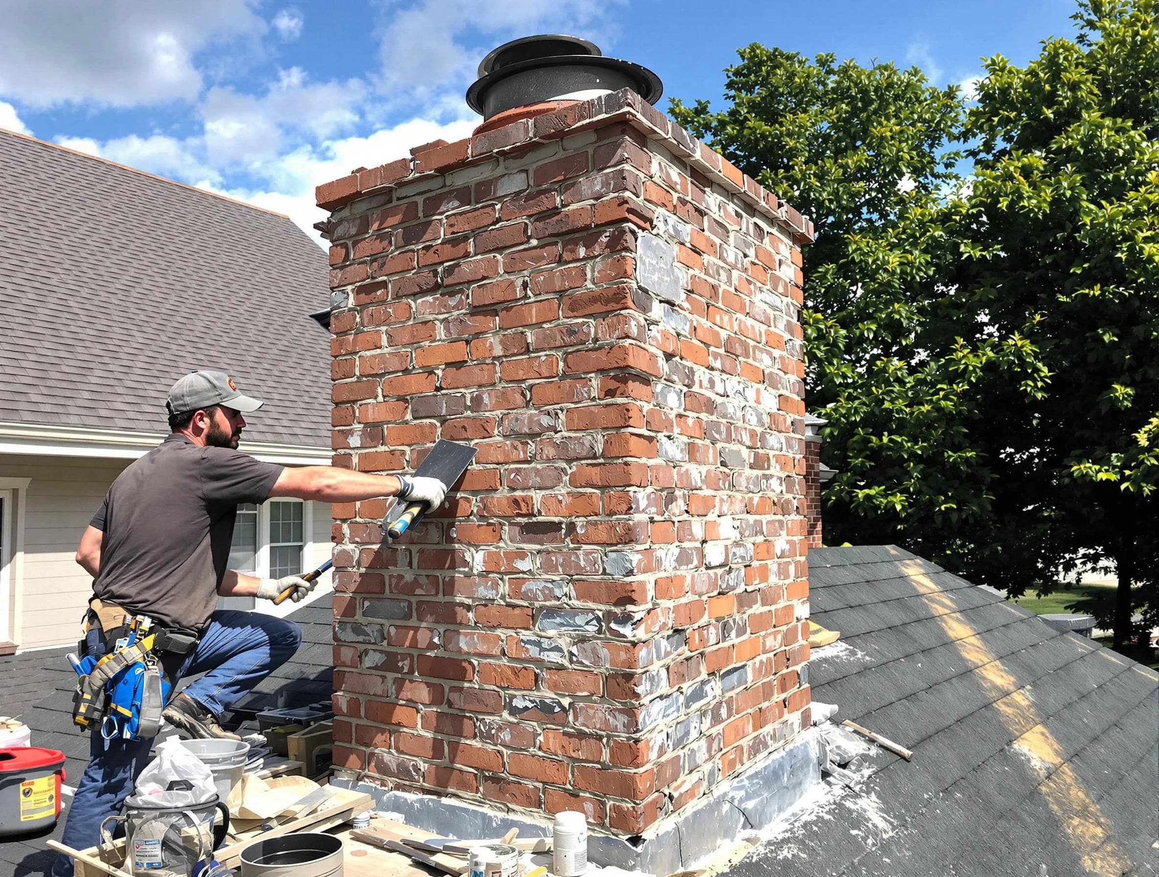 Completed chimney rebuild by Duluth Chimney Sweep in Duluth, GA