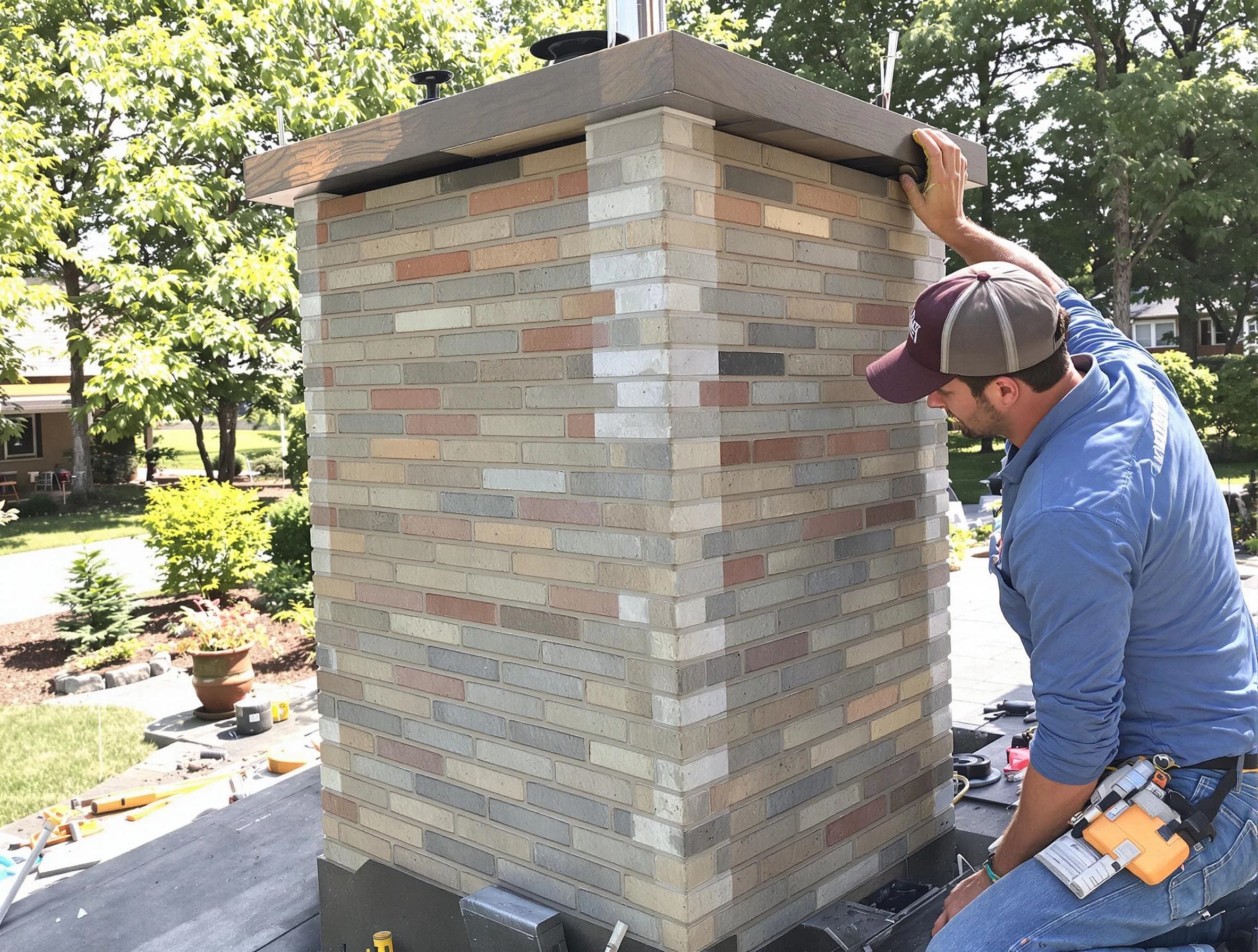 Duluth Chimney Sweep completing a modern chimney remodel in Duluth, GA