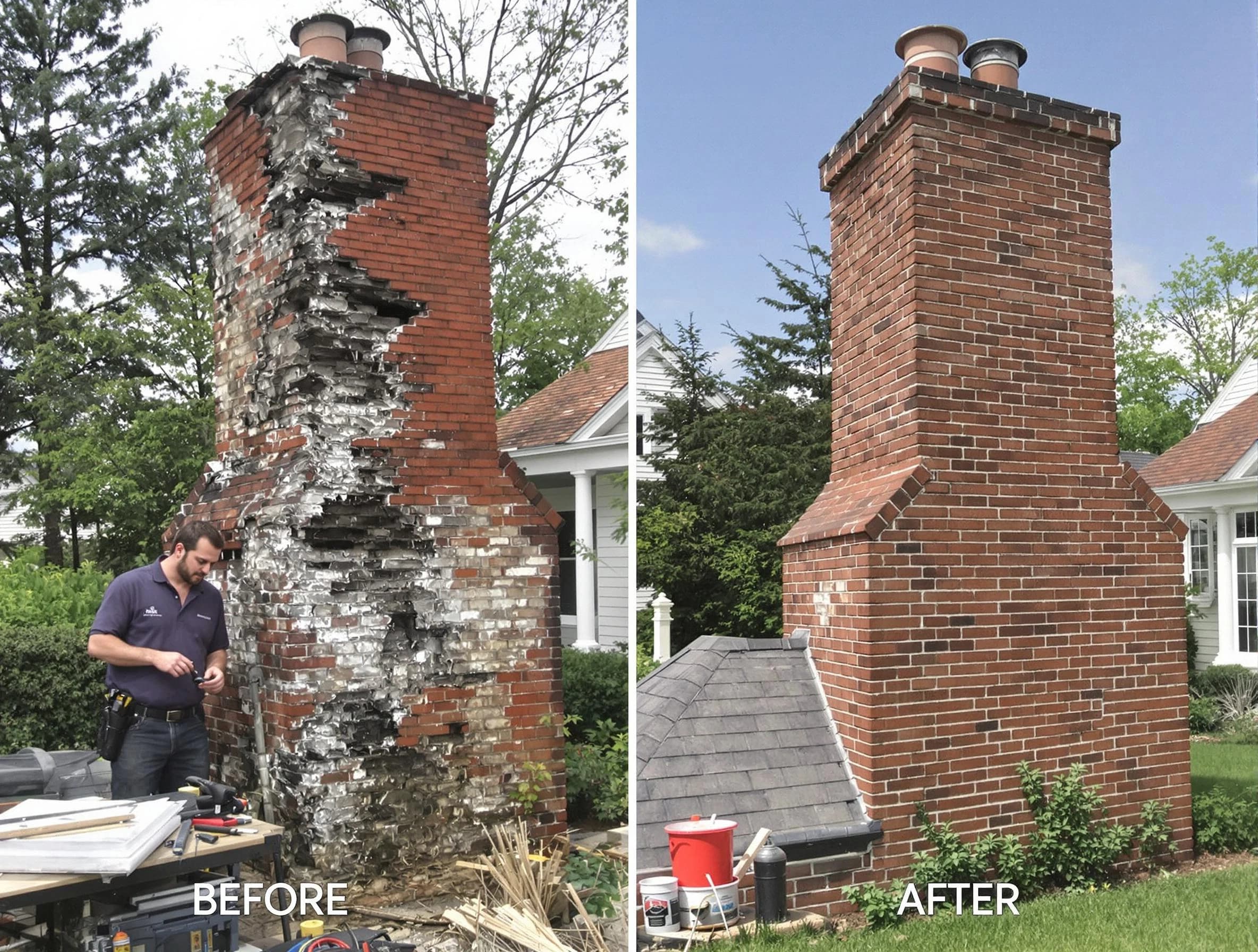 Duluth Chimney Sweep performing a full chimney restoration in Duluth, GA