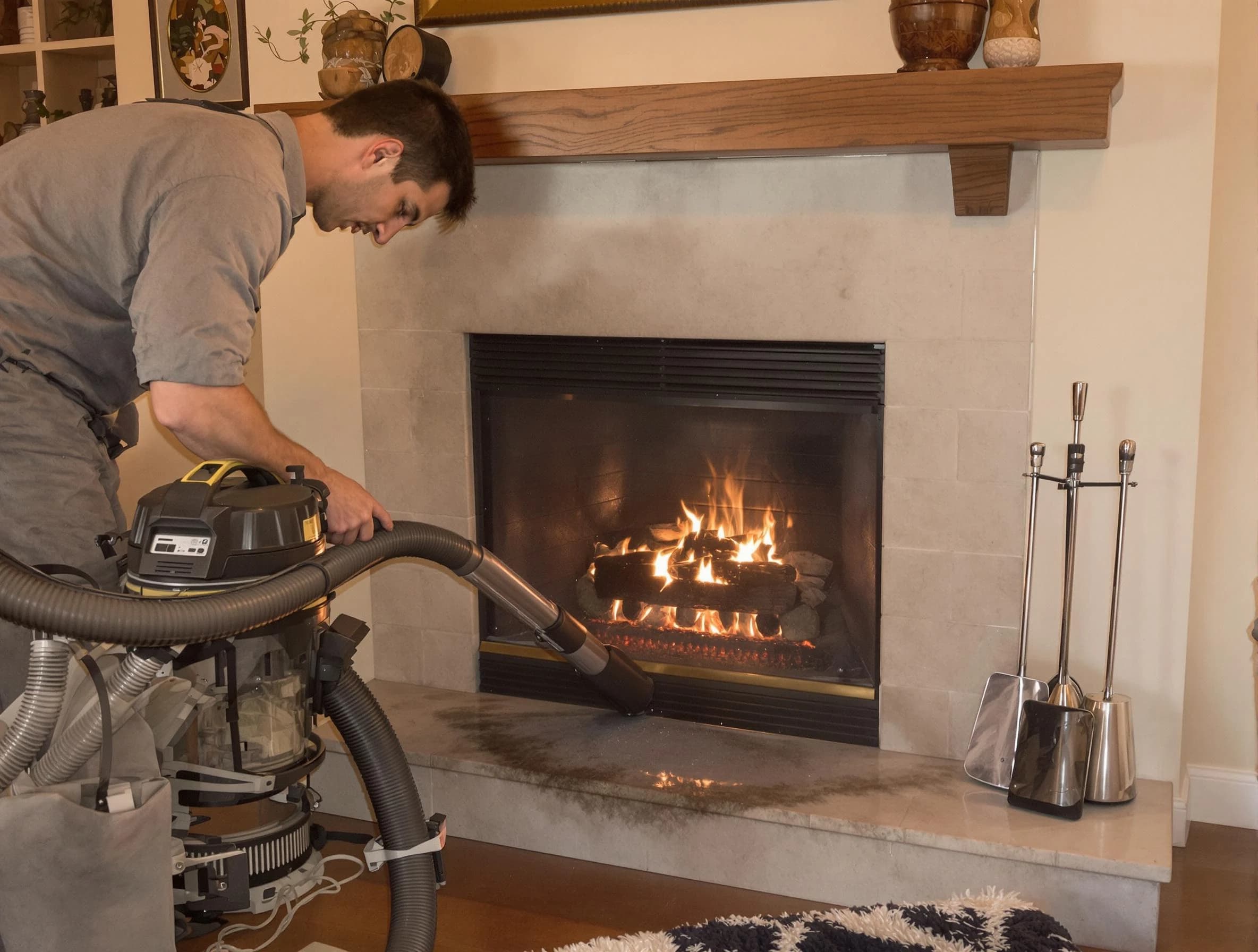 Routine fireplace upkeep by Duluth Chimney Sweep in Duluth, GA