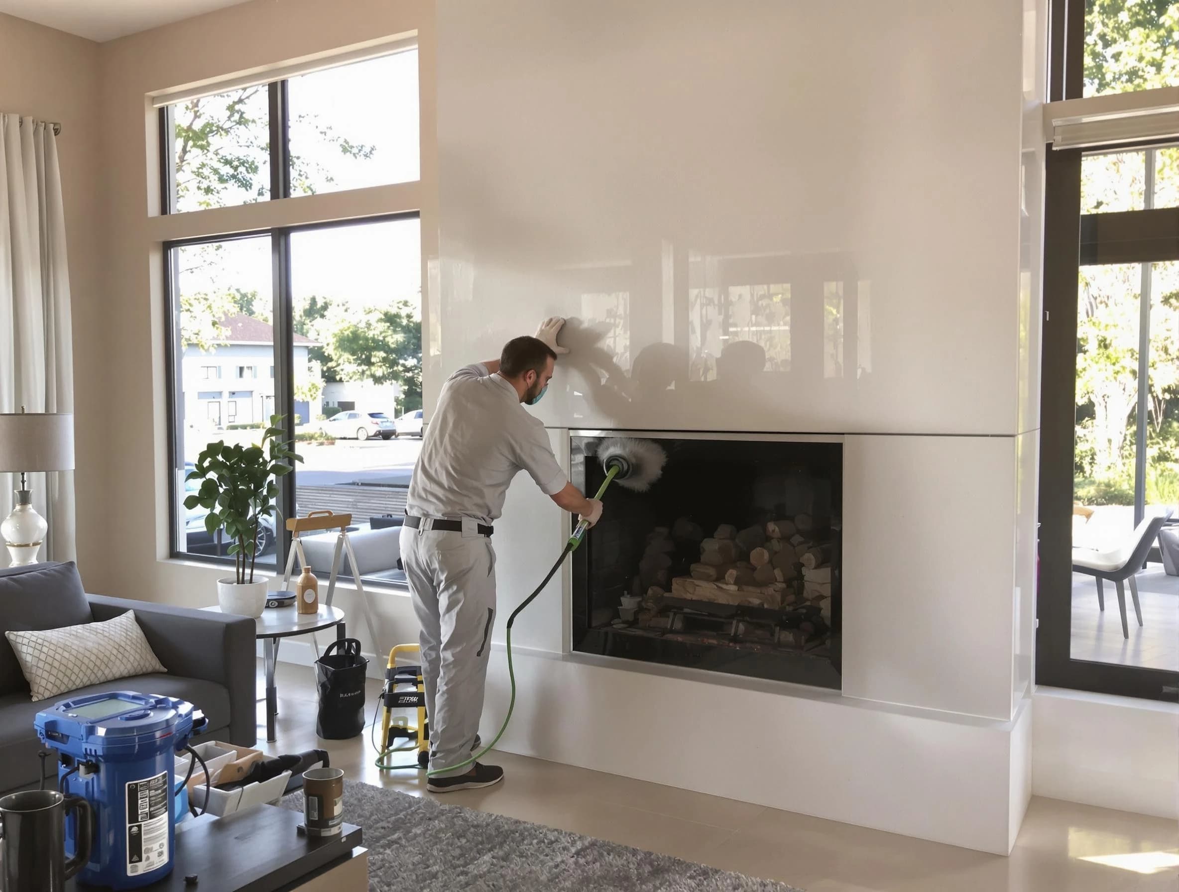 Duluth Chimney Sweep performing thorough soot removal in Duluth, GA