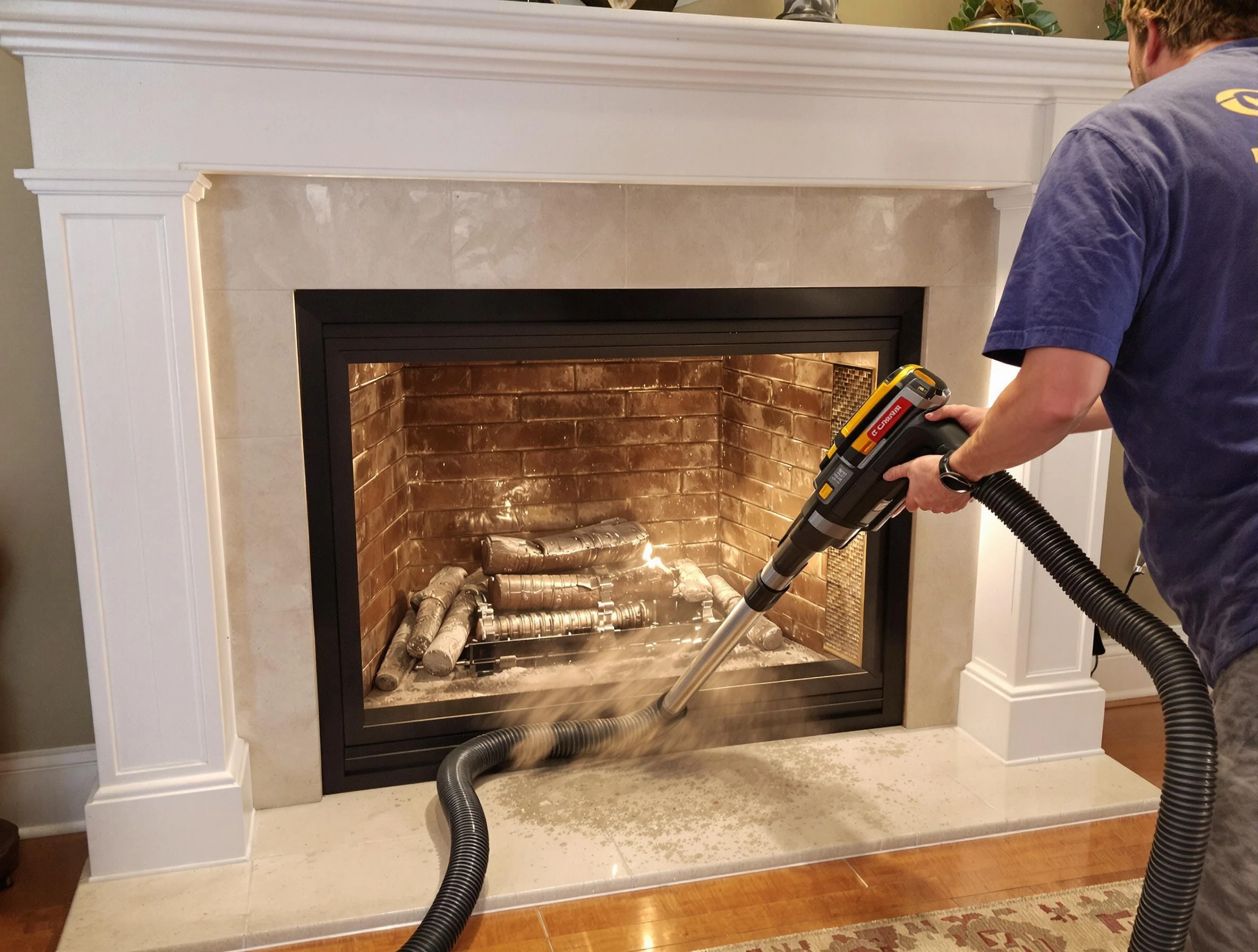Fireplace cleaning performed by Duluth Chimney Sweep in Duluth, GA