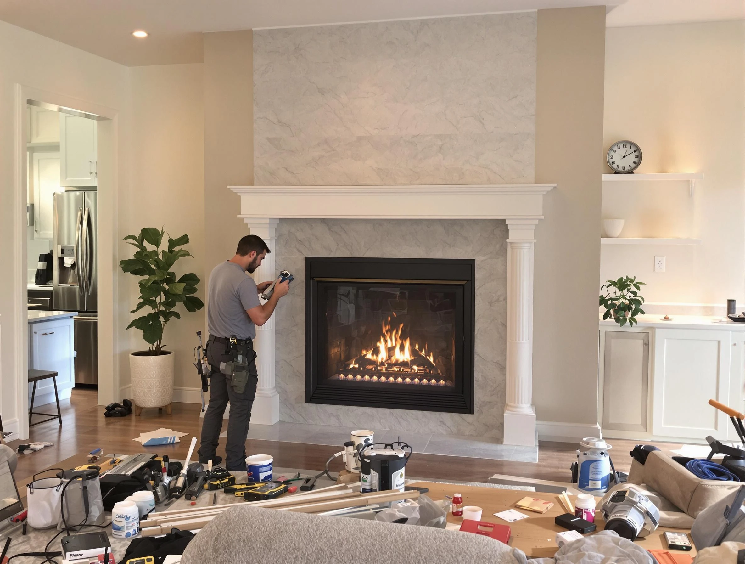 Newly installed fireplace by Duluth Chimney Sweep in Duluth, GA