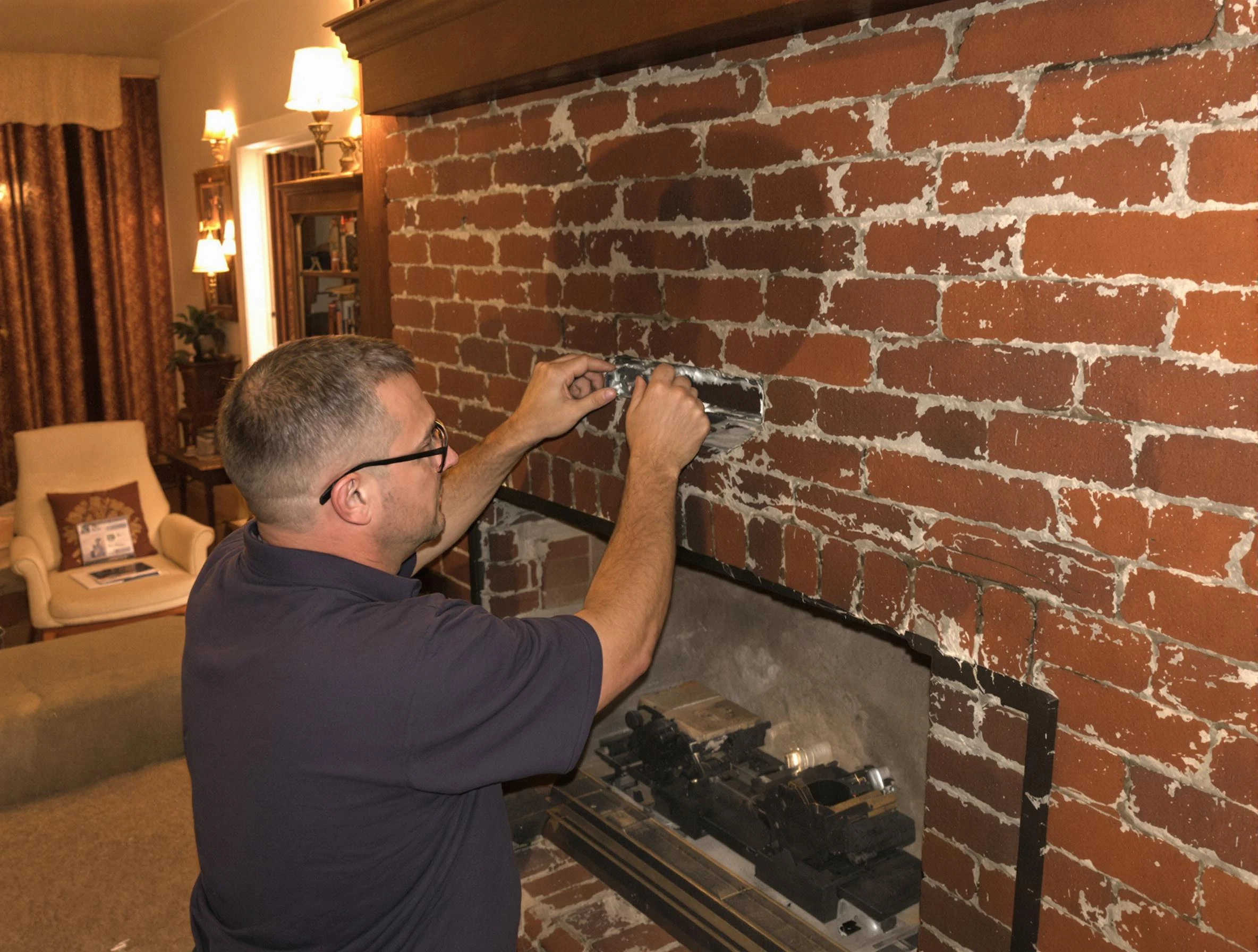 Duluth Chimney Sweep expert fixing a fireplace in Duluth, GA